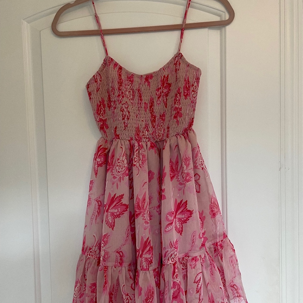 HELLO MOLLY ON THE OTHER SIDE PINK FLORAL MINI DRESS SIZE 2!